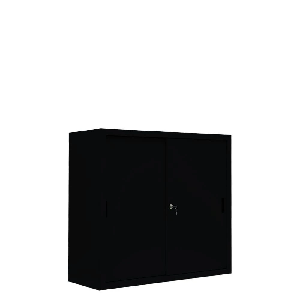 Schiebetürenschrank Büro Aktenschrank Sideboard Aus Stahl Schwarz 1090 X 1200 X 450 Mm (HxBxT) 550149 6 Schiebetürenschrank Büro Aktenschrank Sideboard Aus Stahl Schwarz 1090 X 1200 X 450 Mm (HxBxT) 550149 – Bild 6