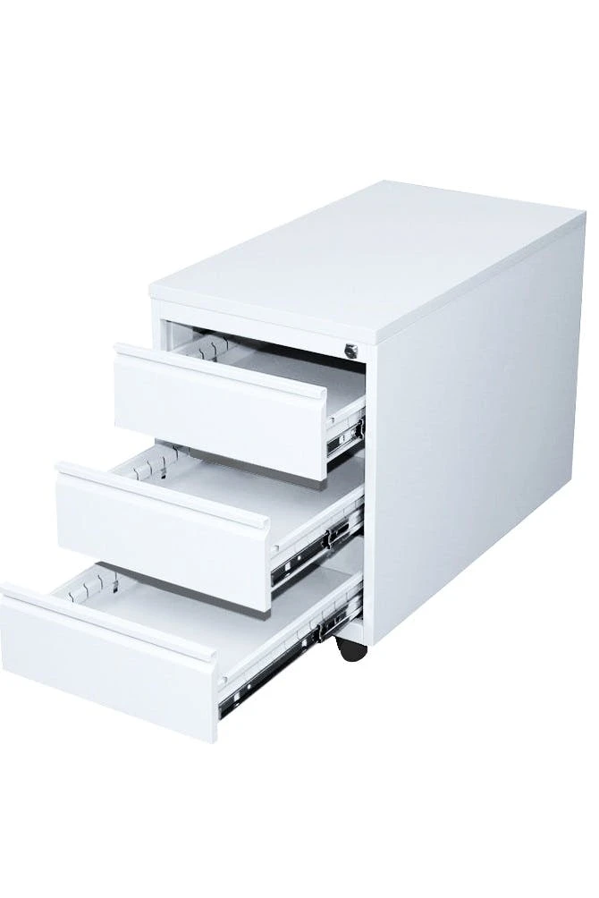 Büro Rollcontainer Bürocontainer Mit 3 Schubladen 62x46x79cm Schwarz/Buche-Dekor 2 Büro Rollcontainer Bürocontainer Mit 3 Schubladen 62x46x79cm Schwarz/Buche-Dekor – Bild 2