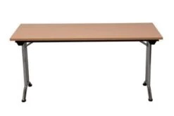 PROREGAL Klapptisch Lizard | T-Fuß-Gestell-Rund | HxBxT 75x140x70 Cm | Chrom-Buche -Büromöbel Förderung 9d6805d4 852b 4450 aaa0 5ae6b1639263