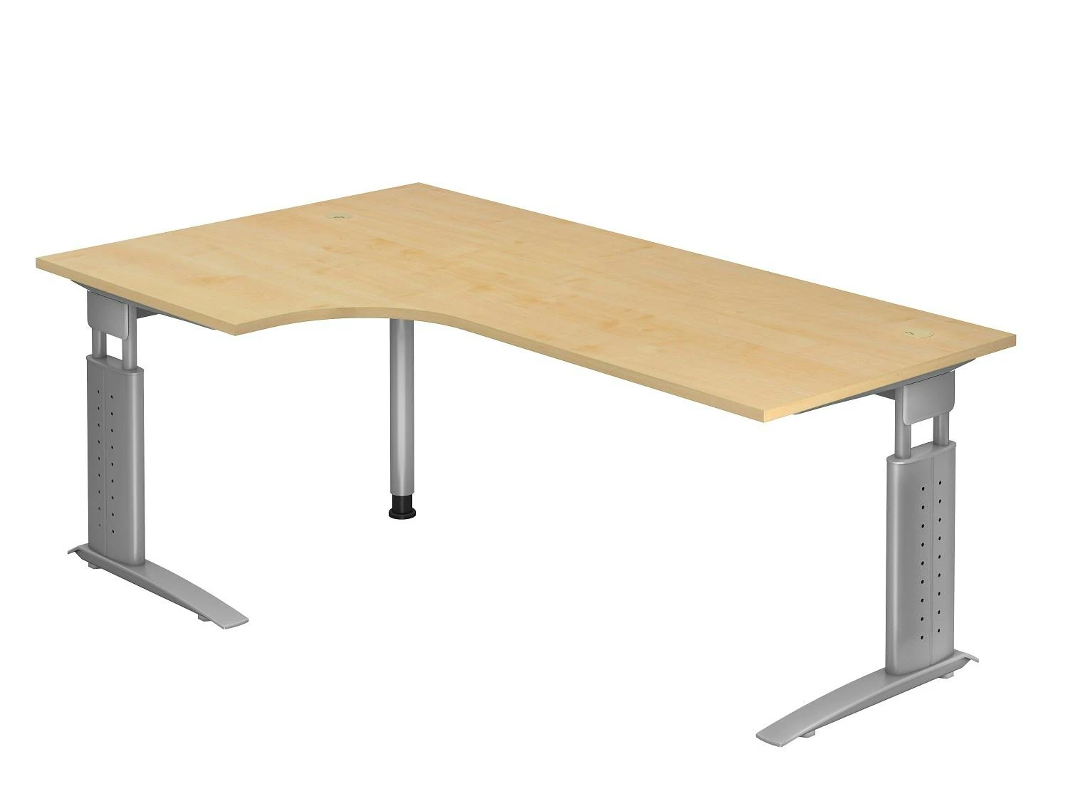 Freiformtisch Canberra - 650-850 X 2000 X 1200/800 Mm - C-Fuß Design - Weißaluminium/buche 4 Freiformtisch Canberra - 650-850 X 2000 X 1200/800 Mm - C-Fuß Design - Weißaluminium/buche – Bild 4