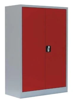 Stahl-Aktenschrank Metallschrank Abschließbar Werkzeugschrank 120 X 92,5 X 42,2cm Grau/Rot 530324