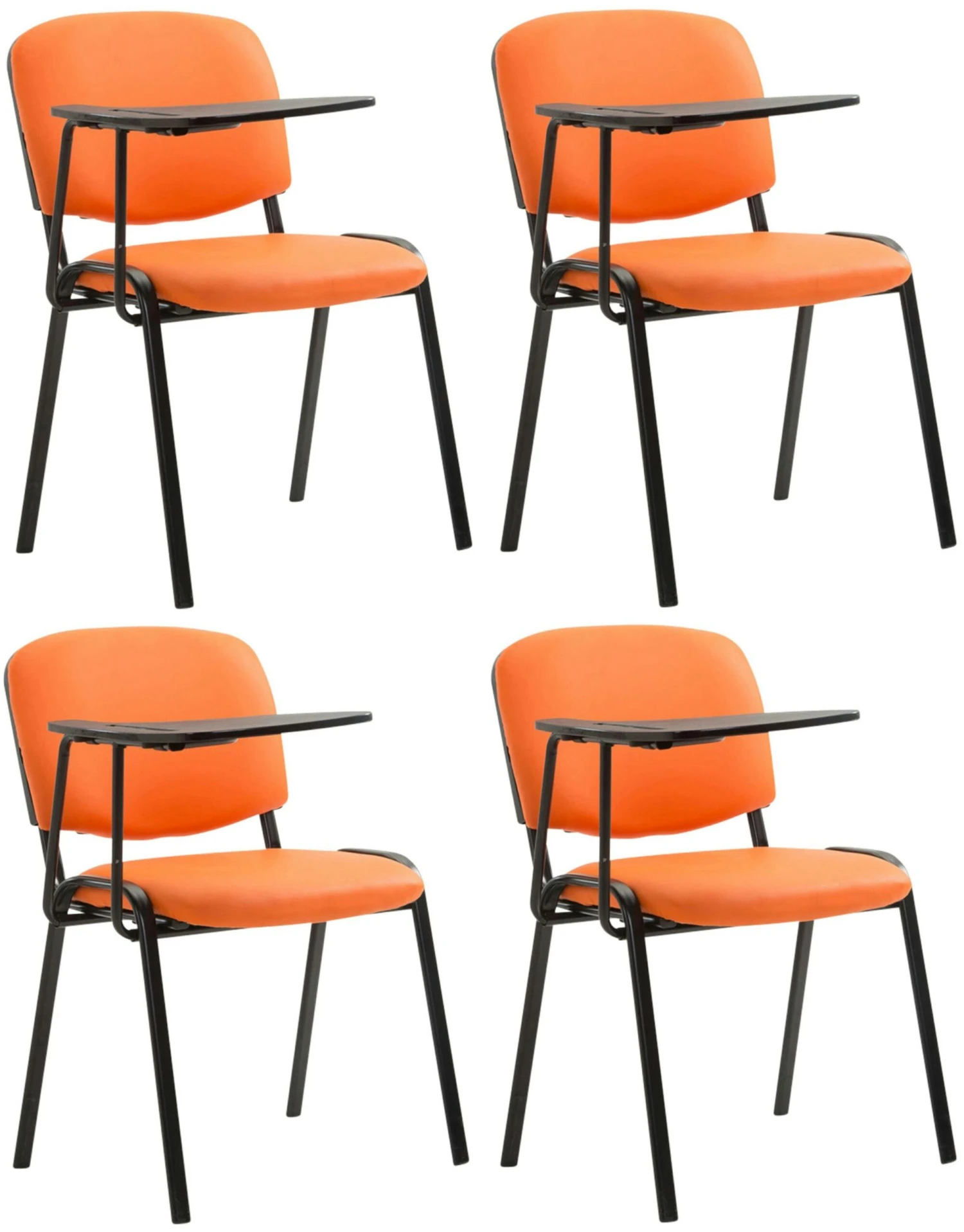 4er Set Stühle Ken C Kunstleder Orange 3 4er Set Stühle Ken C Kunstleder Orange – Bild 3