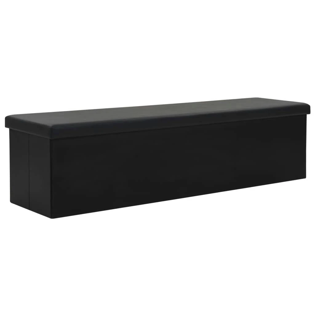 VidaXL Faltbare Sitzbank Kunstleder 150×38×38 Cm Schwarz 1 VidaXL Faltbare Sitzbank Kunstleder 150×38×38 Cm Schwarz