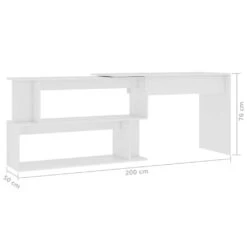 VidaXL Eckschreibtisch Weiß 200x50x76 Cm Spanplatte -Büromöbel Förderung ba00ba33 412e 473f 9b8b 5cb43fd97593