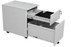 PROREGAL Rollcontainer Lynx | 1 Schublade & 1 Hängeschub| HxBxT 61x40x60 Cm | Grau -Büromöbel Förderung c115cb2b 618c 4155 8295 cfafb2187765