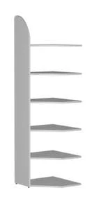 Büroregal, Eckregal, Fachl. 60kg, 6xStahlboden, Einseitig, Korpus RAL7035