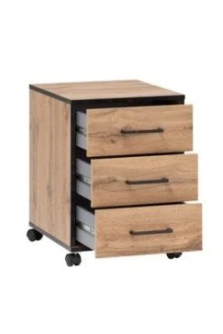 Möbelpartner Rollcontainer Panda | HxBxT 57x40x50 Cm (Höhe Mit Rollen) |Eiche Von PROREGAL