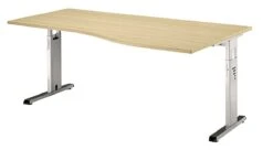 Freiformtisch Osaka - 650-850 X 1800 X 1000/800 Mm - C-Fuß Design - Weißaluminium/nussbaum 10 Freiformtisch Osaka - 650-850 X 1800 X 1000/800 Mm - C-Fuß Design - Weißaluminium/nussbaum -Büromöbel Förderung cfe882bb 05f4 40b3 9407 21f998dfced2 4