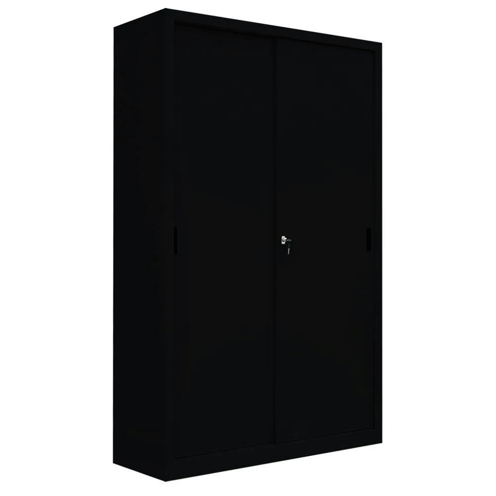 XXL Schiebetürenschrank Aktenschrank Sideboard Aus Stahl Schwarz 195x120x45 550169 1 XXL Schiebetürenschrank Aktenschrank Sideboard Aus Stahl Schwarz 195x120x45 550169