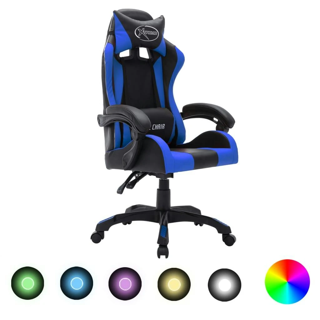 VidaXL Gaming-Stuhl Mit RGB LED-Leuchten Gold Und Schwarz Kunstleder 5 VidaXL Gaming-Stuhl Mit RGB LED-Leuchten Gold Und Schwarz Kunstleder – Bild 5
