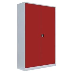 XXXL Stahl-Aktenschrank Metallschrank Abschließbar Werkzeugschrank 195 X 120 X 42,2cm Grau/Rot 530374
