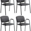 4er Set Besucherstühle Ken PRO Kunstleder Schwarz