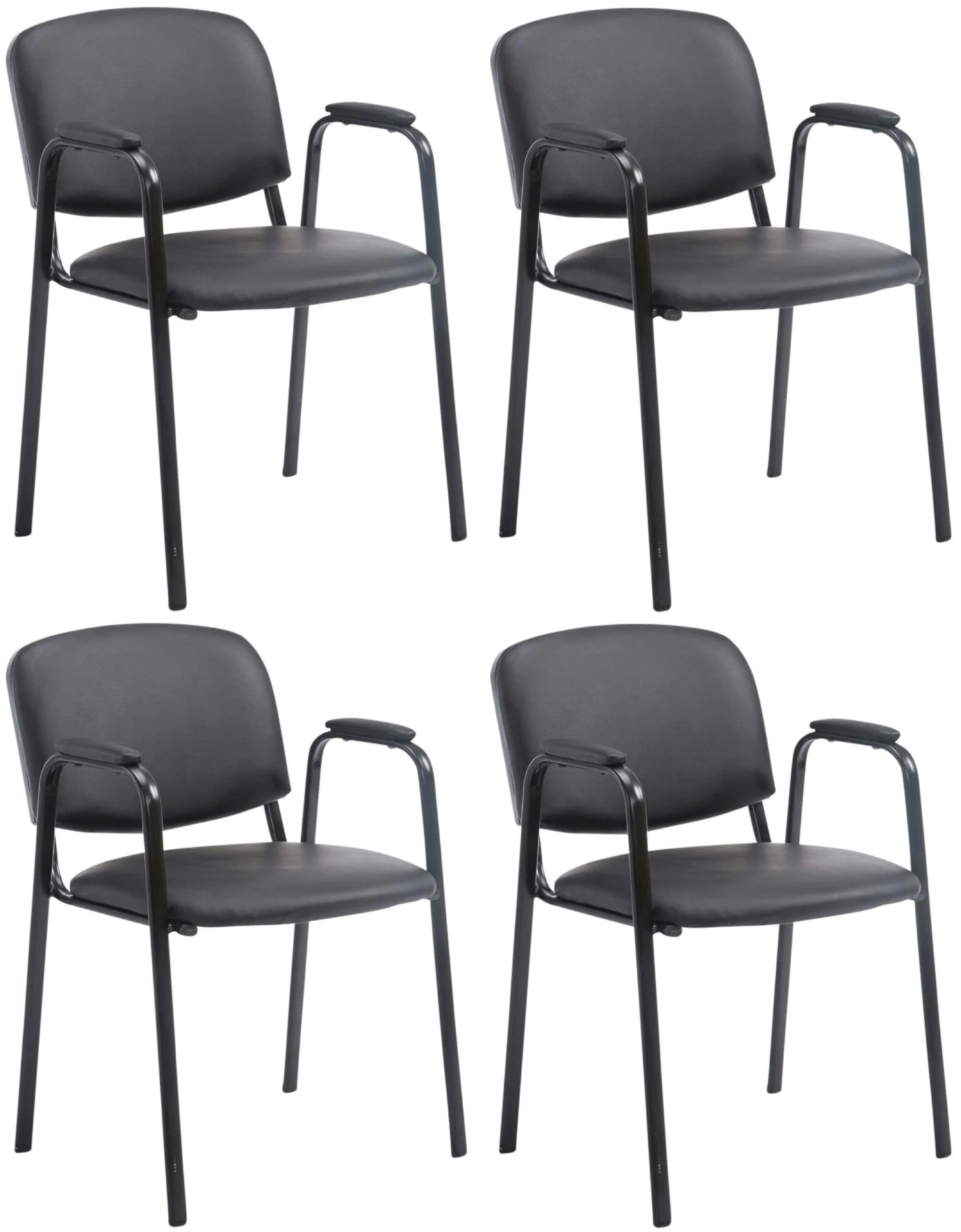 4er Set Besucherstühle Ken PRO Kunstleder Creme 4 4er Set Besucherstühle Ken PRO Kunstleder Creme – Bild 4