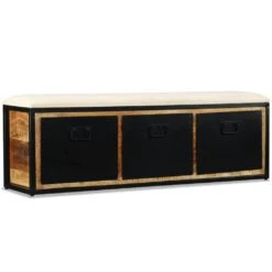 VidaXL Aufbewahrungsbank Mangoholz Massiv Echtleder 120x36x36 Cm -Büromöbel Förderung e12cd425 af9e 4daa aceb ca32d3e77e5a 1