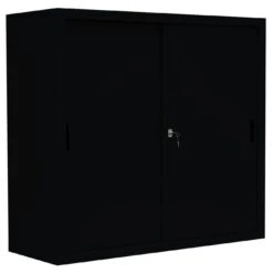 Großer Schiebetürenschrank Büro Aktenschrank Sideboard Aus Stahl Schwarz 1090 X 1600 X 450 Mm (HxBxT) 550159 -Büromöbel Förderung ec35b990 5716 47d9 b3b4 92b4c9d310be