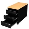 Büro Rollcontainer Bürocontainer Mit 3 Schubladen 62x46x79cm Schwarz/Buche-Dekor