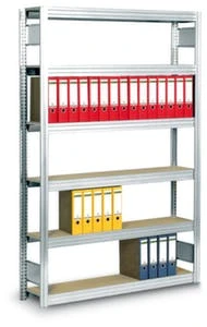 Aktenregal, Grundfeld, HxBxT 2500x1061x326mm, Fachl. 250kg, 7xHolzboden, 6 OH 5 Aktenregal, Grundfeld, HxBxT 2500x1061x326mm, Fachl. 250kg, 7xHolzboden, 6 OH – Bild 5