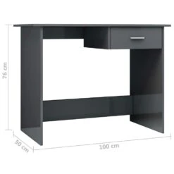 VidaXL Schreibtisch Hochglanz-Grau 100×50×76 Cm Spanplatte -Büromöbel Förderung f0dbef36 319a 4c24 9996 d6656f675fc8