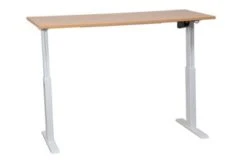 PROREGAL Elektrisch Höhenverstellbarer Schreibtisch Zebra | HxBxT 70-116x180x80 Cm | Weiß-Buche -Büromöbel Förderung f15cfe7e a113 4c71 bcde 805de6a49510