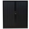 PROREGAL Rollladenschrank Weasel | 3 Ordernhöhen | HxBxT 135x120x46 Cm | Schwarz