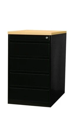 Büro Standcontainer Bürocontainer Mit 4 Schubladen 75x46x79cm Schwarz/Buche 509501 -Büromöbel Förderung f6f25ccd e9e1 4a6c b600 a015293e193a