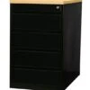 Büro Standcontainer Bürocontainer Mit 4 Schubladen 75x46x79cm Schwarz/Ahorn 509502