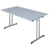 Klapptisch Besprechungstisch Kantinentisch Verkaufstisch Schreibtisch 160 X 80 Cm Gestell Chrom / Platte Lichtgrau 350620