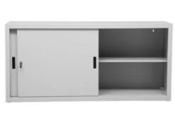 PROREGAL Schiebetürenschrank Ant | 2 Ordernhöhen | HxBxT 75x160x45 Cm | Grau -Büromöbel Förderung fe19b5cb 604b 4ec0 a37d c4b406e9aeb5