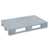 Kunststoffpalette Im Euromaß Mit 3 Kufen, LxBxH 1200 X 800 X 150 Mm, Gewicht 23 Kg, Geschlossene Deckfläche, Grau